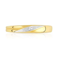 Bague or 375 2 tons diamant