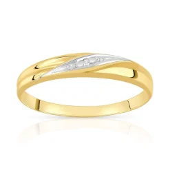 Bague or 375 2 tons diamant