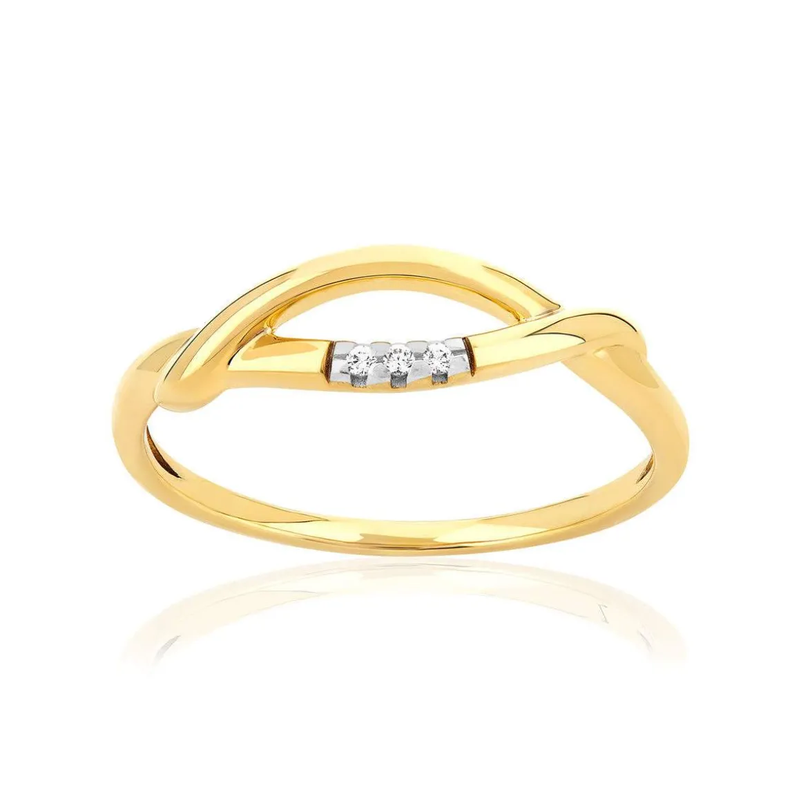 Bague or 375 2 tons diamants
