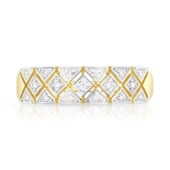 Bague or 750 2 tons diamants