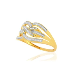 Bague or 375 2 tons diamants