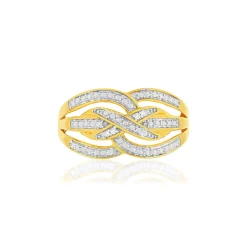 Bague or 375 2 tons diamants