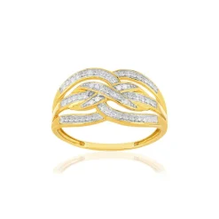 Bague or 375 2 tons diamants