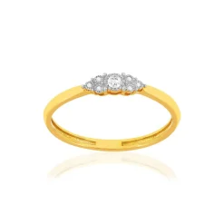 Bague or 375 2 tons diamants