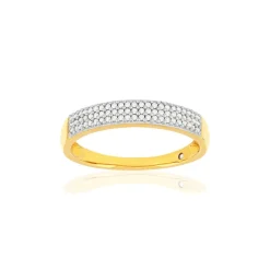 Bague or 375 2 tons diamants