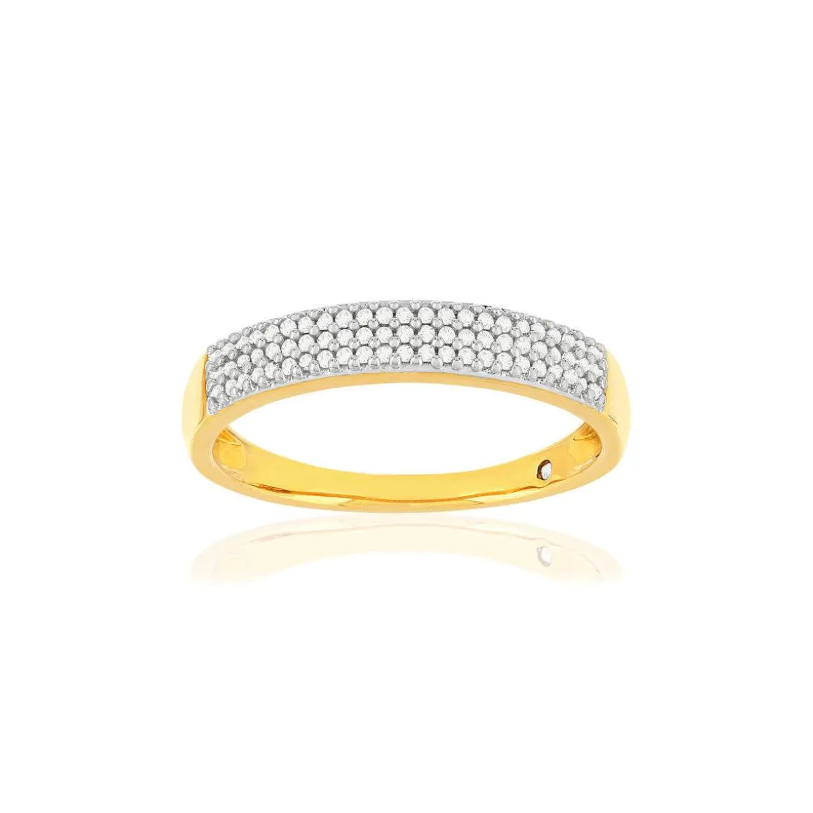 Bague or 375 2 tons diamants