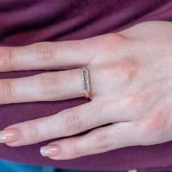 Bague or 375 2 tons diamants