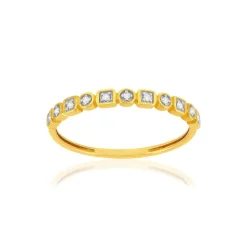 Bague or 375 2 tons diamants