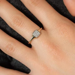 Bague or 375 2 tons diamants
