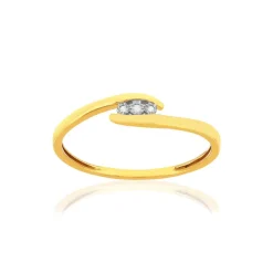 Bague or 375 2 tons diamants