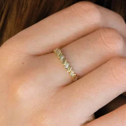 Bague or 375 2 tons diamants