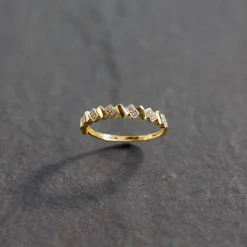 Bague or 375 2 tons diamants