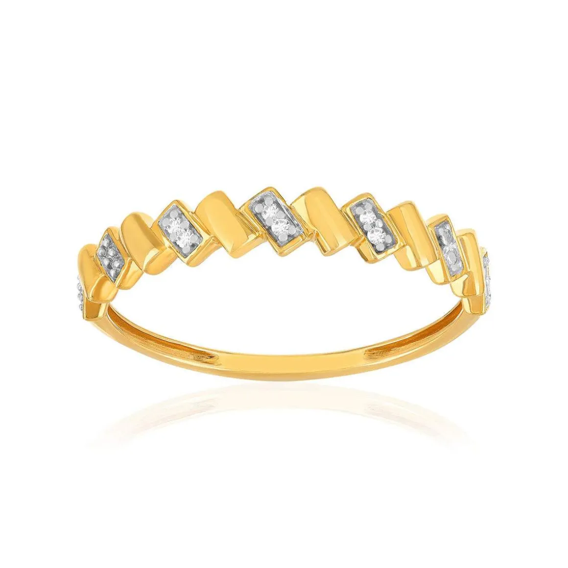 Bague or 375 2 tons diamants