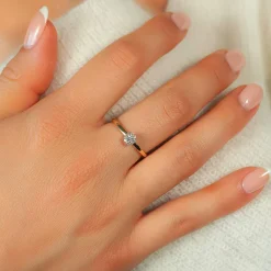 Bague or 750 2 tons diamants
