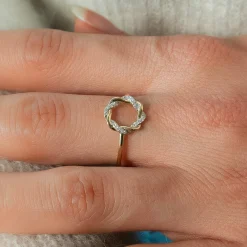 Bague or 375 2 tons diamants