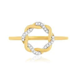 Bague or 375 2 tons diamants