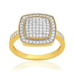 Bague or 750 2 tons diamants