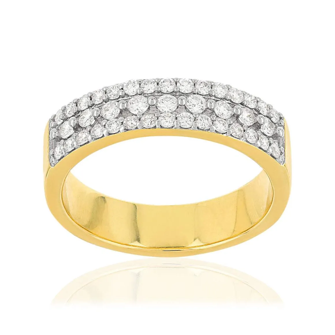 Bague or 750 2 tons diamants
