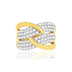 Bague or 750 2 tons diamants