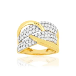 Bague or 750 2 tons diamants