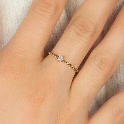 Bague or 750 2 tons diamants