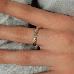 Bague or 750 2 tons diamants