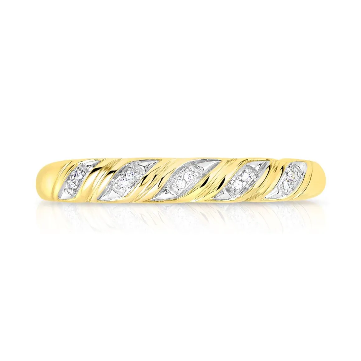 Bague or 375 2 tons diamants