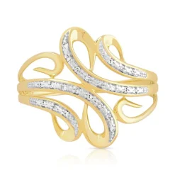 Bague or 375 2 tons diamants