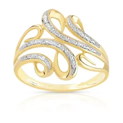 Bague or 375 2 tons diamants
