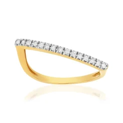 Bague or 375 2 tons diamants