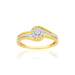 Bague or 375 2 tons diamants