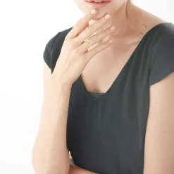 Bague or 750 2 tons diamants synthétiques 0,41 carat