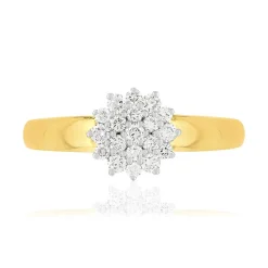 Bague or 750 2 tons diamants synthétiques 0,41 carat