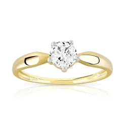 Bague or 375 2 tons zirconia