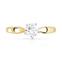 Bague or 375 2 tons zirconia