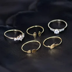 Bague or 375 2 tons zirconias