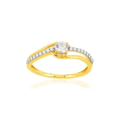 Bague or 375 2 tons zirconias