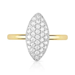 Bague or 375 2 tons zirconias