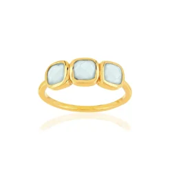 Bague plaque or agates