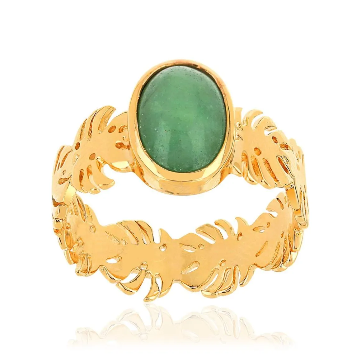 Bague plaqué or aventurine