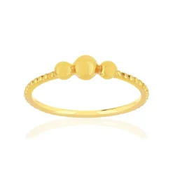 Bague plaqué or jaune boules