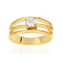 Bague plaqué or jaune et ziconias