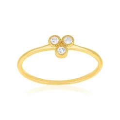 Bague plaqué or jaune et zirconias