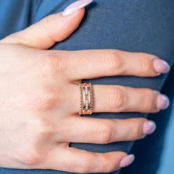 Bague plaqué or jaune et zirconias