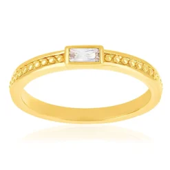 Bague plaqué or jaune et zirconias