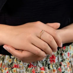 Bague plaqué or jaune motif chaînage