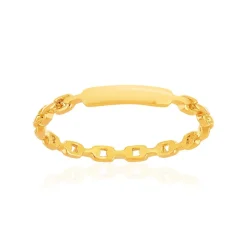 Bague plaqué or jaune motif chaînage