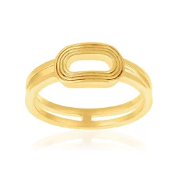 Bague plaqué or jaune ovale