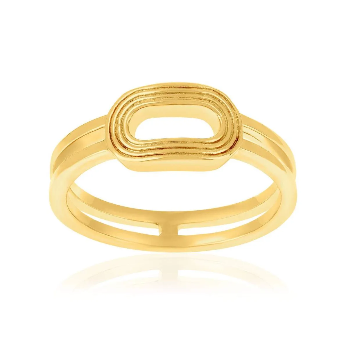 Bague plaqué or jaune ovale