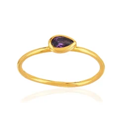 Bague plaqué or jaune pierre imitation